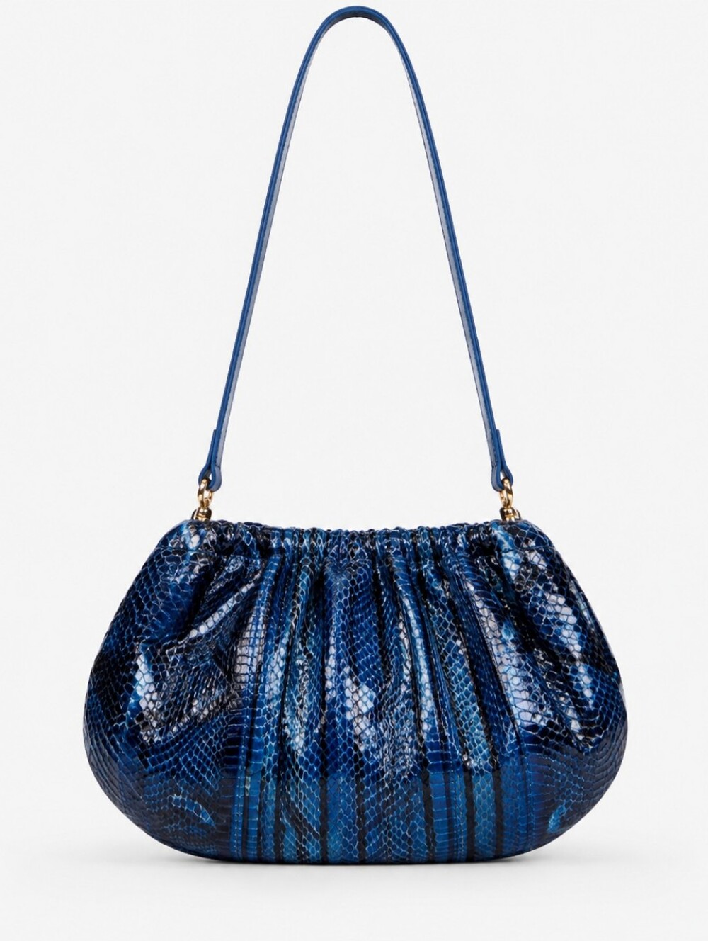 Rare Vintage 1980s J. Renee Blue & Black Genuine Snakeskin Shoulder Clutch Purse
